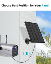 ZUMIMALL 3W Black Solar Panel Charger for Security Camera-SPX1