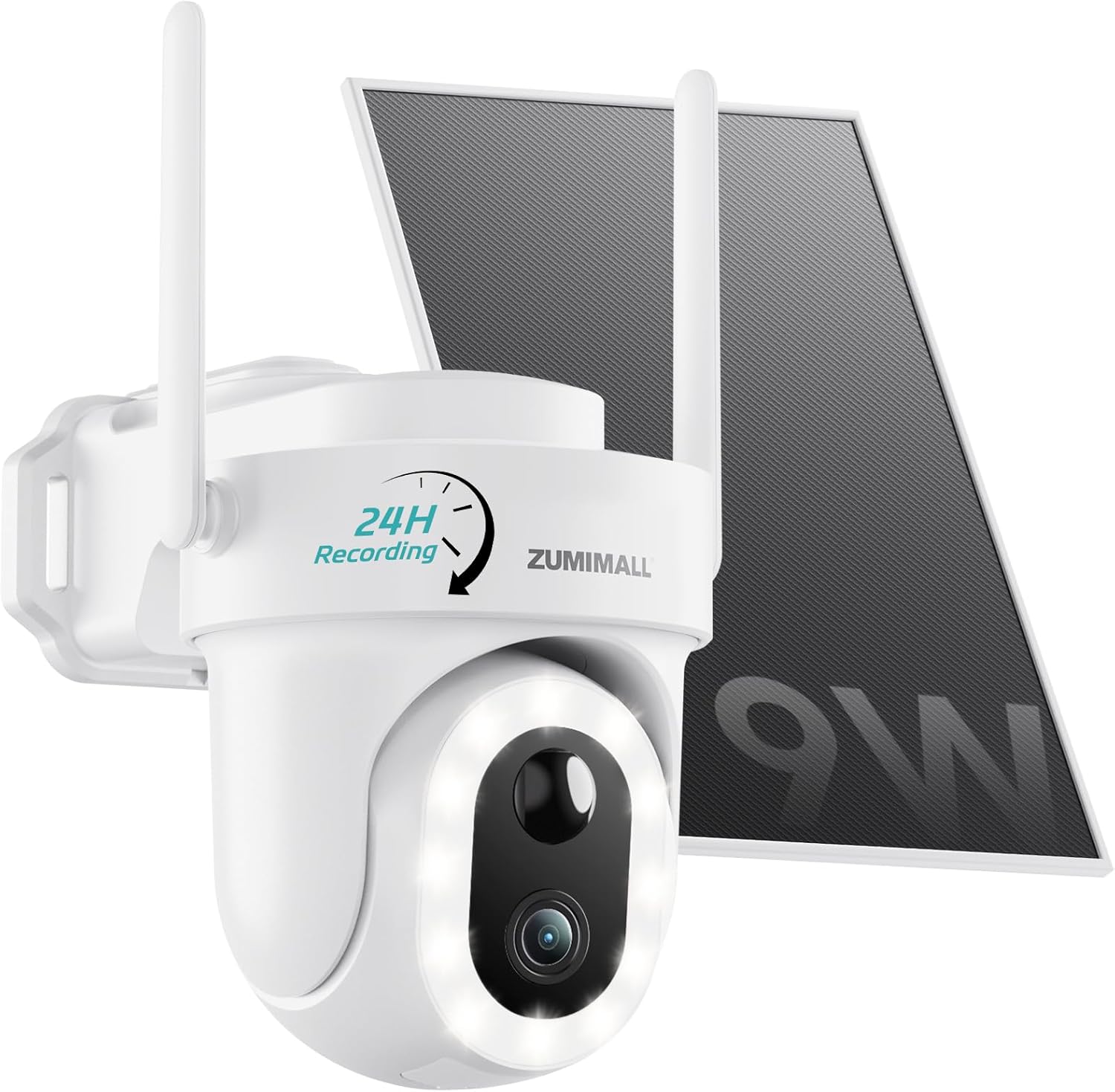 ZUMIMALL 2K AOV Solar-Powered Wireless Security Camera, 24/7