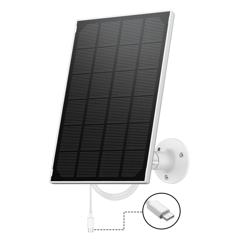 ZUMIMALL 3W White Solar Panel Charger for Security Camera-SPA3N