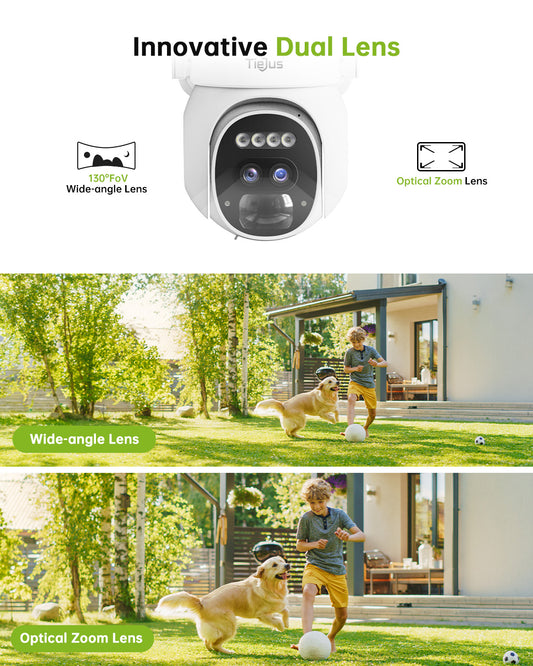 10x Zoom Dual Lens 360° PTZ Solar Panel  Security Camera-PG1
