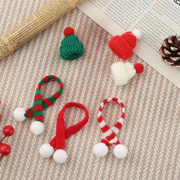 Mini Christmas Hats & Scarves Set - for Dolls, Lollipops, Fingers and Decorations