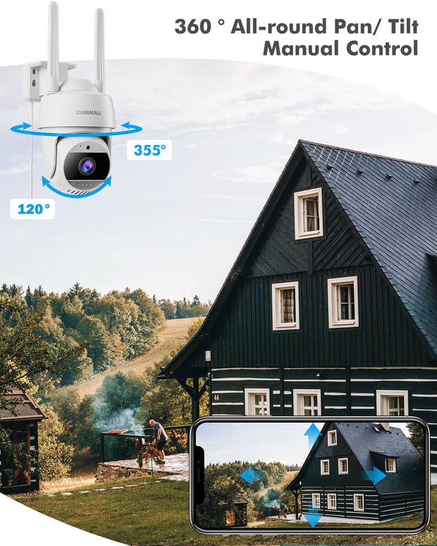 2K Outdoor 360° PTZ Wired WIFI Security Camera-Bk04 【DE/BE/NL/PL】