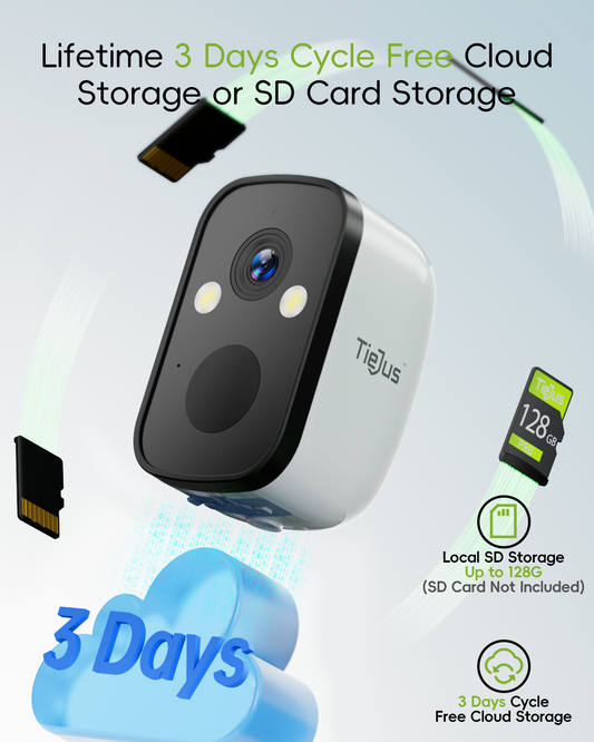 Tiejus 2K Wireless Outdoor Solar&Battery Powered 5G WiFi Security Camera-MW3K (4-pack)