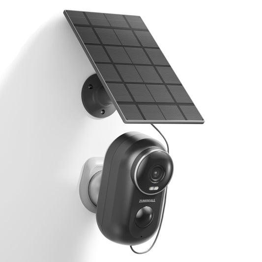 2K-WLAN-Überwachungskamera für den Außenbereich mit Solarpanel-Kit (Schwarz)-F5BK (Typ C) 