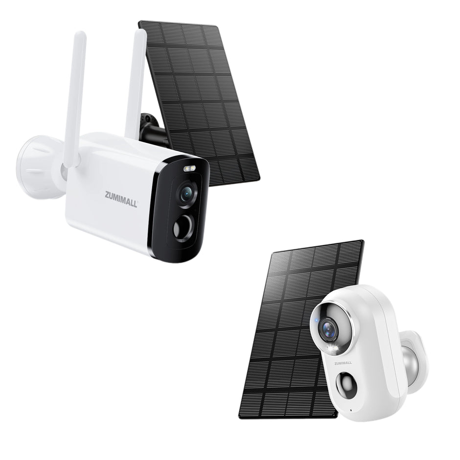 Oferta de paquete: Cámara solar exterior Zumimall (F5K) y (DG4K)