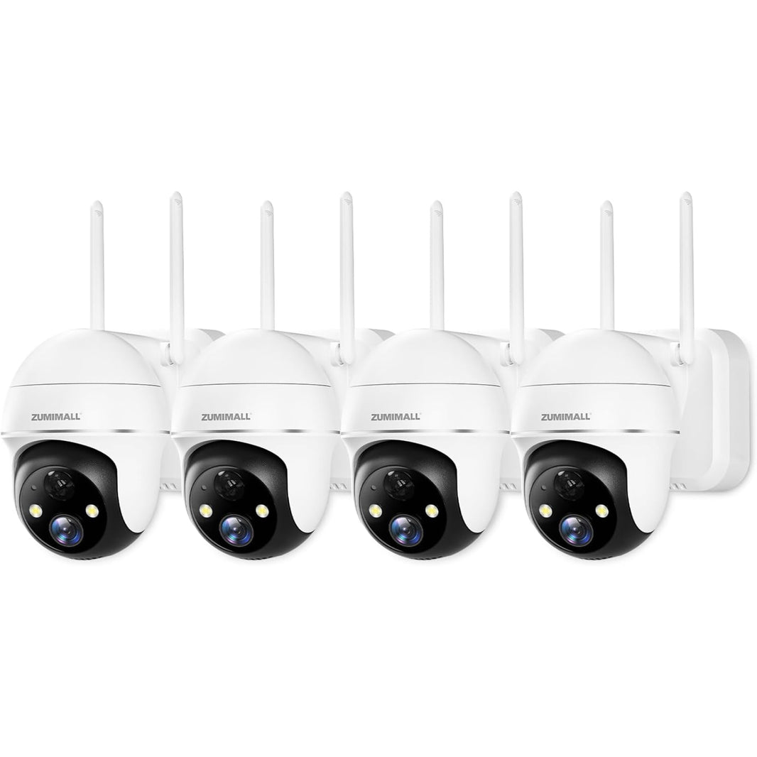 Cámara de seguridad con batería ZUMIMALL - X2 (paquete de 4)