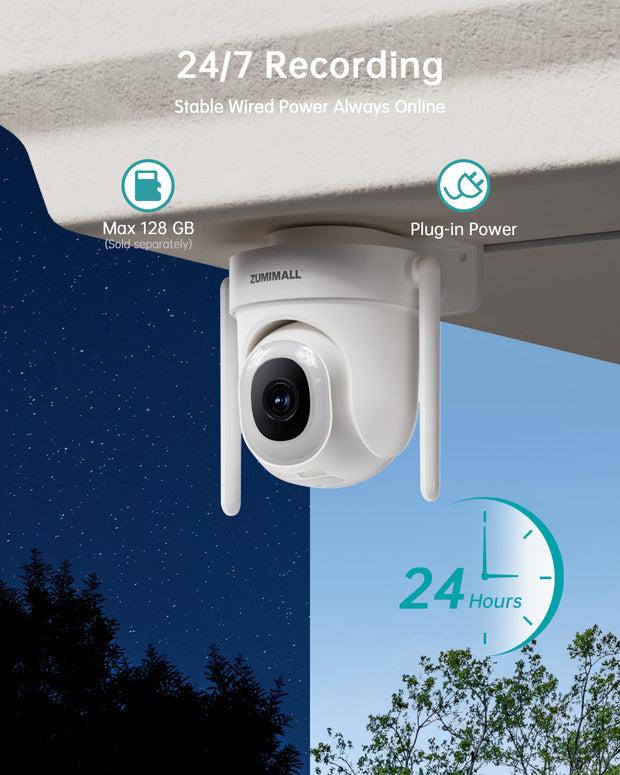 4MP 360°PTZ Dual-Band 5G/2.4G Wired  Security Camera-Bk05