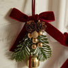 🔔Christmas Bell Ornament with Velvet Bow - Pinecone Decor for Car, Door & Tree