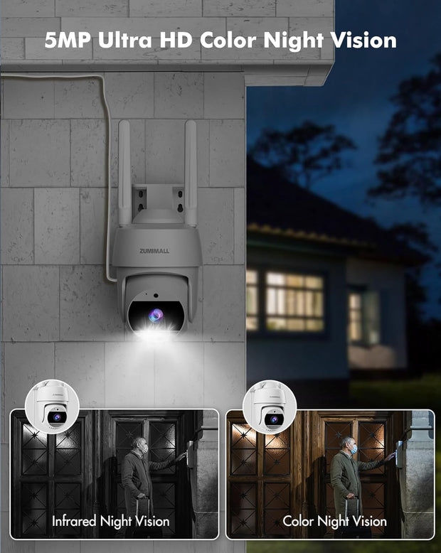 2K Outdoor 360° PTZ Wired WIFI Security Camera-BK04 (5MP)