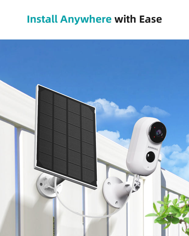 ZUMIMALL 3W weißes Solarpanel-Ladegerät für drahtlose Überwachungskamera-SPA3N 