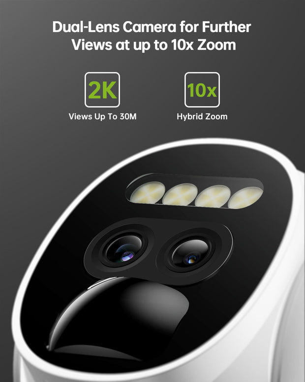 10x Zoom Dual Lens 360° PTZ Solar Panel  Security Camera-PG1 【AUS】