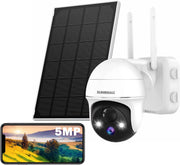 5MP 360°PTZ Wireless Solar Panel Security Camera-GX2K(5MP) 【AUS】