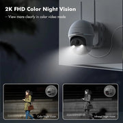 2K ZUMIMALL 360° PTZ Outdoor Camera Wireless, Solar Security Cameras for Home,Security Cameras Wireless Outdoor (GX2K)