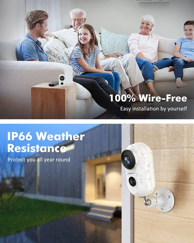 ZUMIMALL 2K Outdoor Rechargeable Battery WIFI Security Camera-F5