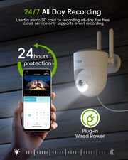 360° PTZ  2.4G/5G  Dual-Band WiFi Wired Security Camera-MA3