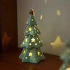 Ceramic Star Night Light - Christmas Tree Table Lamp for Bedroom Decor