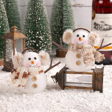 Festive Snowman & Candle Glow Light - Cozy Holiday Ambiance for Tabletop & Gifting