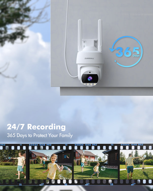 2K Outdoor 360° PTZ Wired WIFI Security Camera-BK04