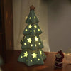 Ceramic Star Night Light - Christmas Tree Table Lamp for Bedroom Decor