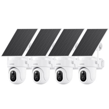 ZUMIMALL 9W Solar Powered Security Camera with 24H Recording--A60（4 Pack）