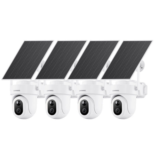 ZUMIMALL 9W Solar Powered Security Camera with 24H Recording--A60（4 Pack）