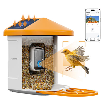 Mubilife Smart Bird Feeder with Solar Powered Wireless Camera-BFQ8