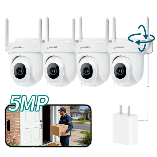 ZUMIMALL Outdoor 5G WiFi Auto-tracking  Security Camera -BK05（4 PACK）