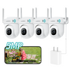Outdoor/Indoor 5MP 360°PTZ Auto-tracking  Security Camera -BK05（4 PACK）