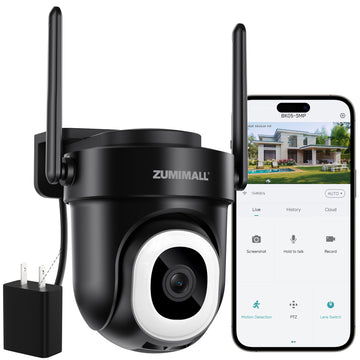 ZUMIMALL 2K 5G WiFi 360°PTZ auto tracking security Camera (Plug-in Power)-BK05B