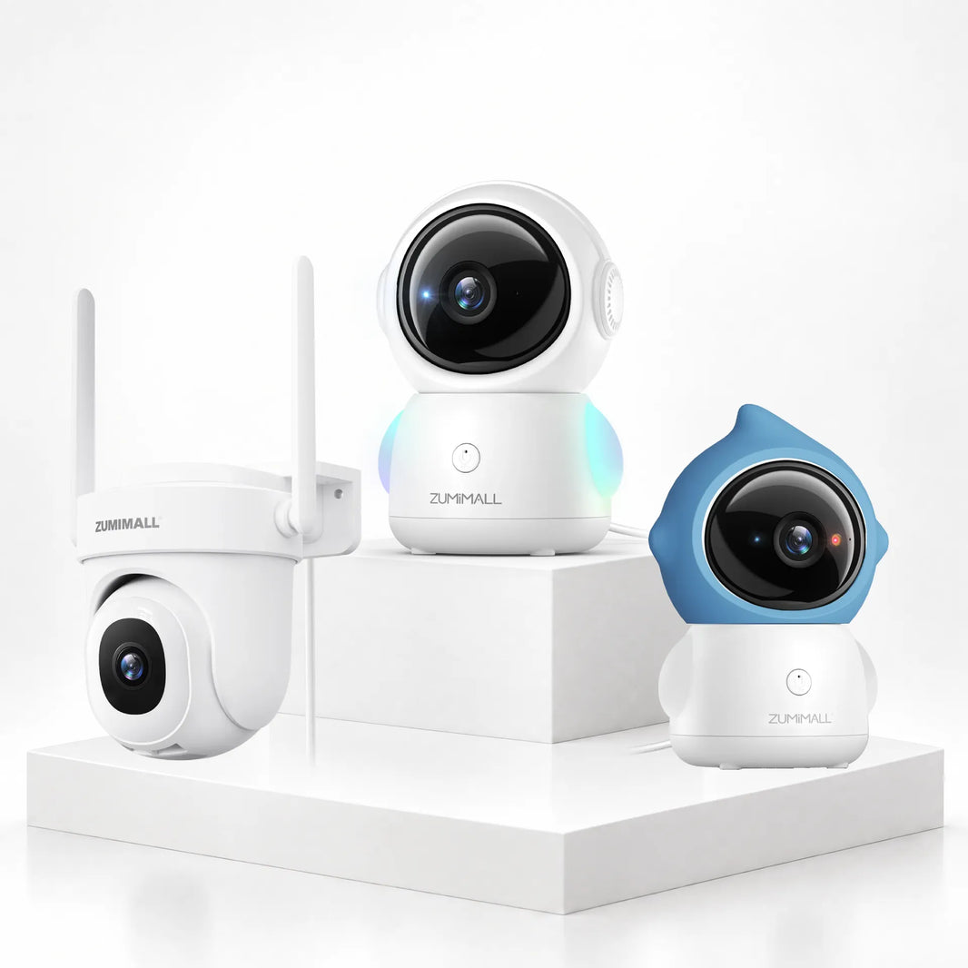 ZUMIMALL Indoor Security Bundle – BK05 5MP Wired Camera + BK06 Baby Monitor + Pet Camera with Laser