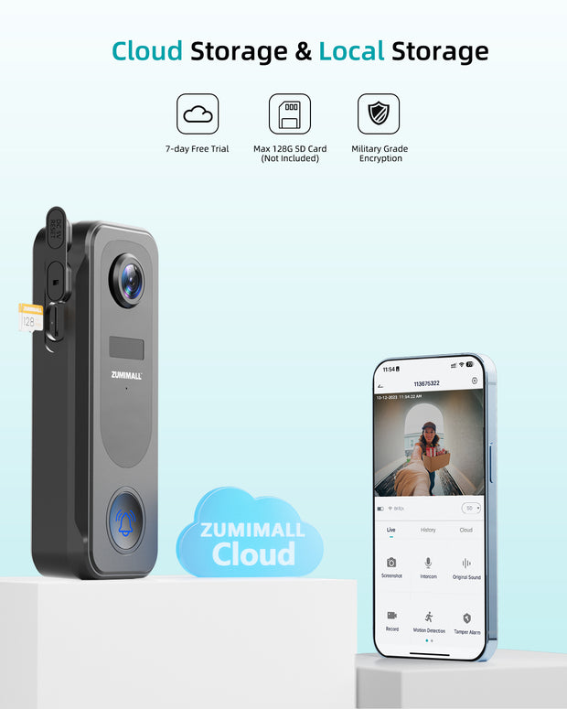 Save $20🔥-Zumimall Solar Panel Camera(F5K/F5Bk) & Battery Video Doorbell(P8)