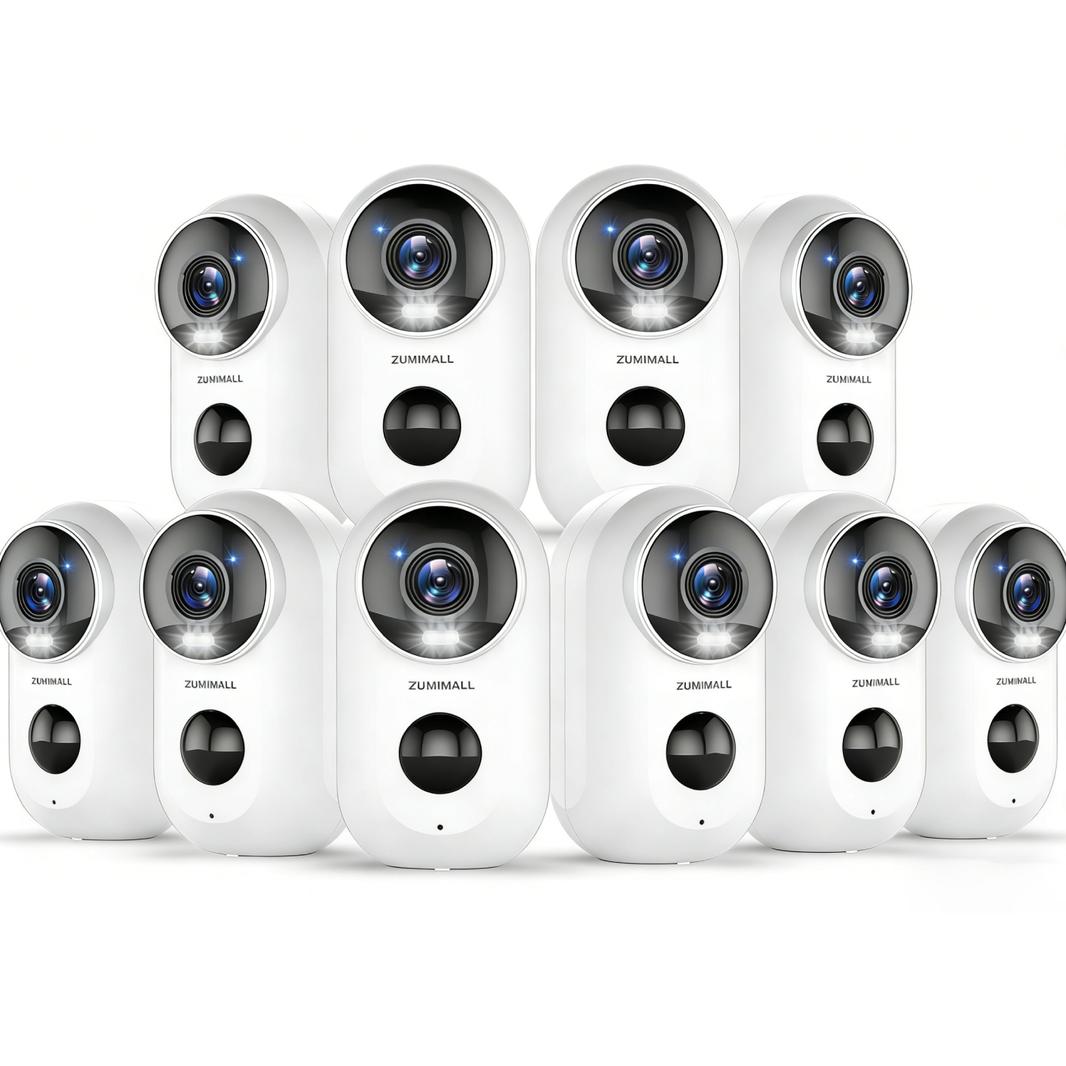 (10 PACK )ZUMIMALL 2.4G WiFi Battery Powered security Camera 100% Wire-Free-F5
