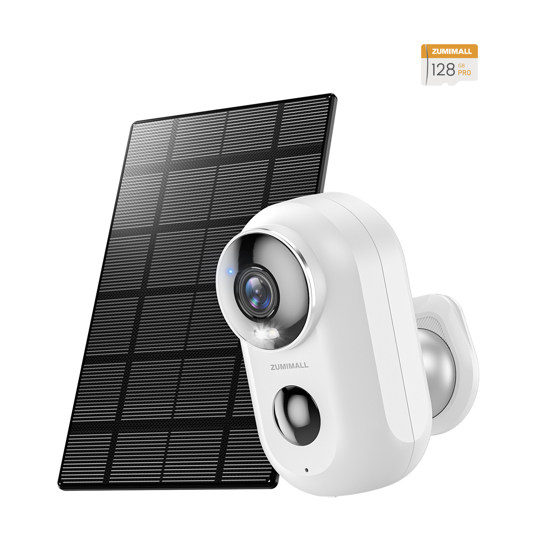 ZUMIMALL 2k Battery Powered WIFI Security Camera with solar panelF5K