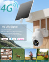 ZUMIMALL 4G LTE Cellular Solar Powered  2K Outdoor security Camera-G1K(White)