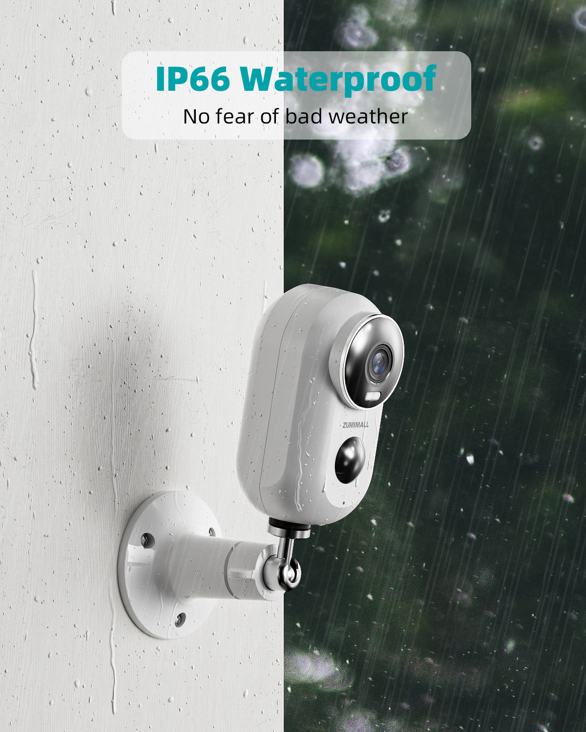 ZUMIMALL 2K Rechargeable Battery WIFI Security Camera (2pack)F5C