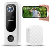 2K 2.4G WiFi Battery Powered Video Doorbell  Camera,Night Vision with Chime -P8/P8W