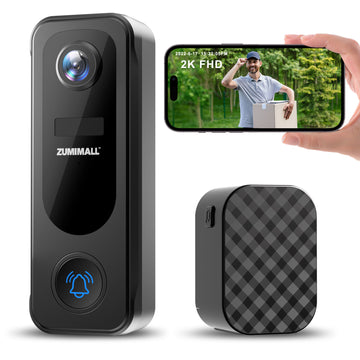 Timbre con cámara y timbre, WiFi 2.4G, batería 2K, P8