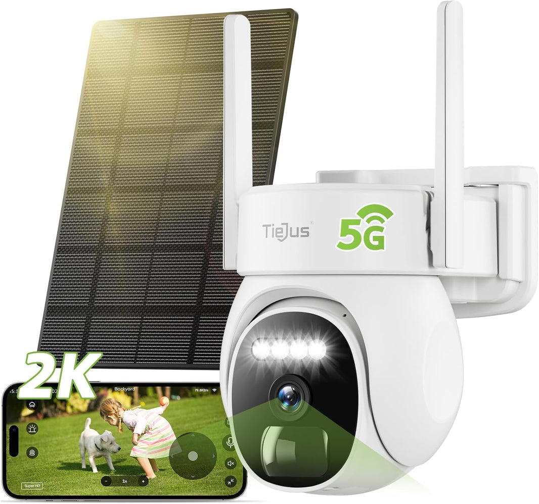 TIEJUS Solar Powered Security Camera-PW1