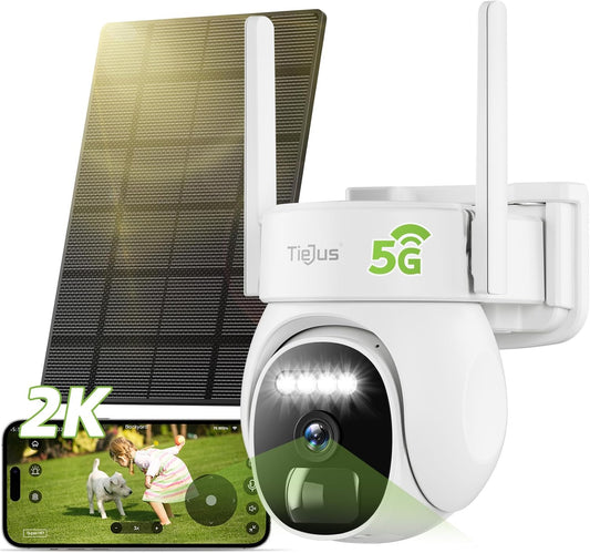TIEJUS 2.4G/5G WiFi Solar /Battery Powered security  Camera-PW1
