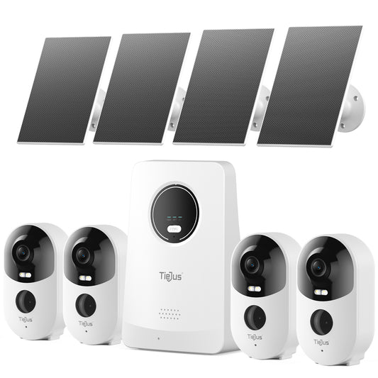 Tiejus 4MP  Wireless Outdoor 5G WiFi Solar Powered Home Security Camera Kit-Q10