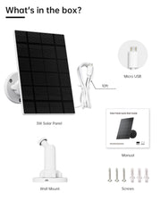 ZUMIMALL 3W weißes Solarpanel-Ladegerät für drahtlose Überwachungskamera-SPA3N 