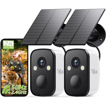 Cámara de seguridad inalámbrica 2K para exteriores con WiFi 5G y energía solar - MW3K (2 unidades)