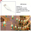 20FT  40LED Acrylic Christmas Tree Light with Twinkling LED & Santa Figures