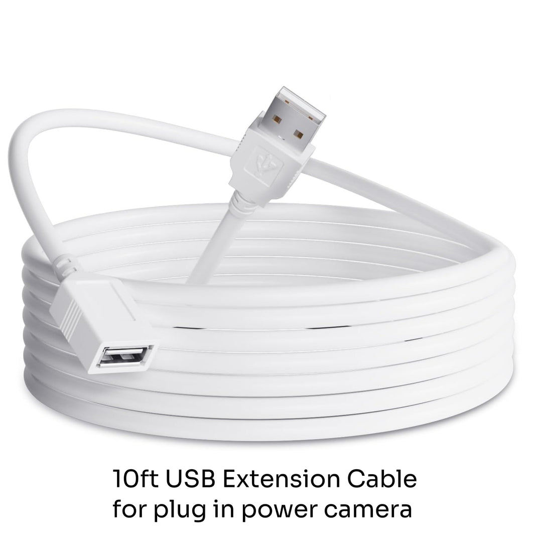 ZUMIMALL 10FT Outdoor USB Extension Cable for Plug-in Cameras
