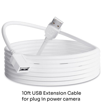 ZUMIMALL 10FT Outdoor USB Extension Cable for Plug-in Cameras Compatible with GQ2, BK05, BK06, BK07, MA3 and More