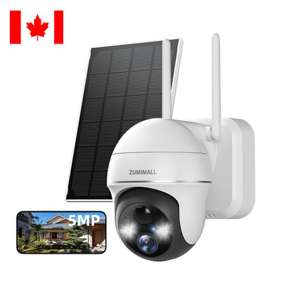 5MP QHD 360°PTZ Wireless Security Camera with solar panel-GX2K(5MP) 【CA】