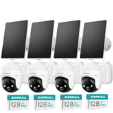 4 Pack( Cam+ Panel) | 4x 128G SD Card