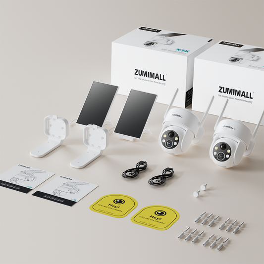 ZUMIMALL 2K Solar Security Camera Wireless Outdoor-X3K-2 PACK