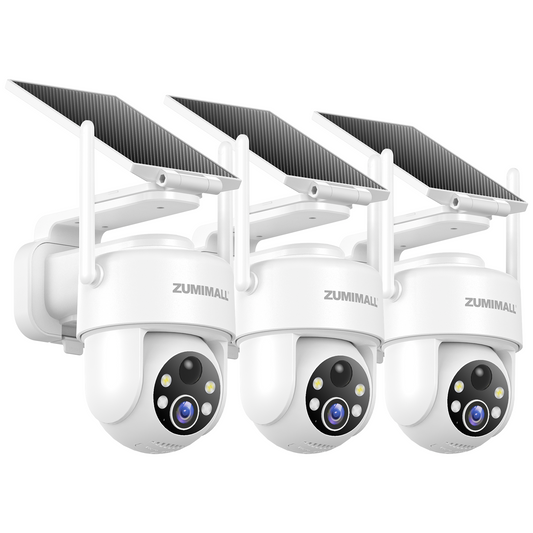 Solar-Powered 2K Wireless Security Camera with 360° View & Color Night Vision-X3K-3 PACK