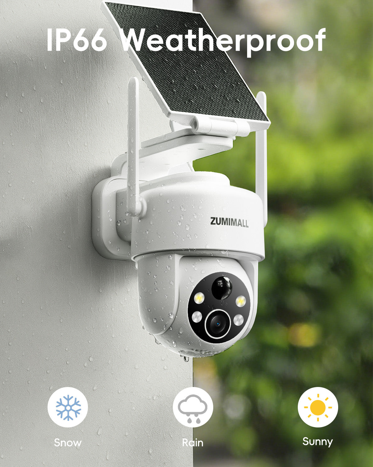 ガイム ZUMIMALL 2K Outdoor Solar Powered Security Camera-X3K